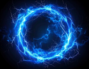 Circular ring of vibrant blue electric energy