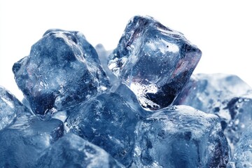 Obraz premium Close-up of frosty ice cubes