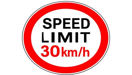 Circular speed limit sign