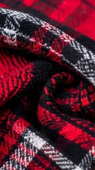 Close-up of red and black plaid fabric