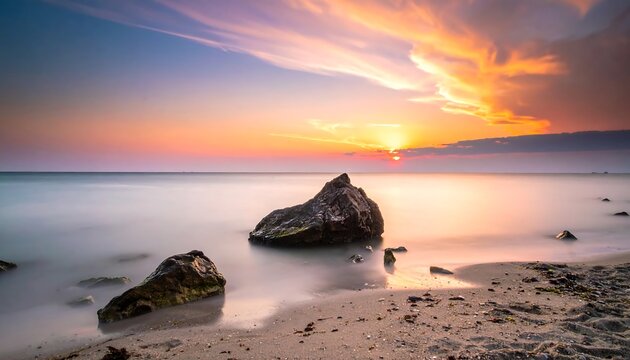 Serene sunset over the sea