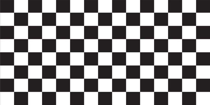 Chessboard pattern for chess with black and white checks. Checkerboard background for checkers. Square seamless texture of board. Seamless floor design.