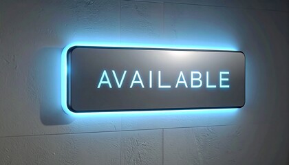Available Neon Sign in Modern Open Concept Office Animation Style Workplace Status Notification & Accessibility