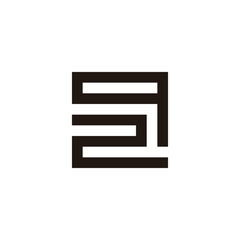 Letter q number 2 square geometric symbol simple logo vector