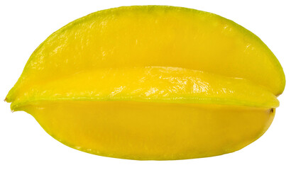 Fresh yellow starfruit on white background, Starfruit tropical fruit photography isolate om white with clipping path PNG file.