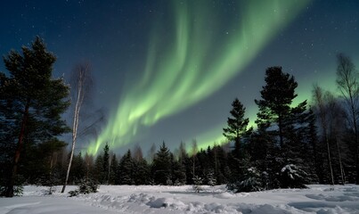spectacular and rare white aurora borealis with ethereal swirls and curtains of pale green light dancing across a clear