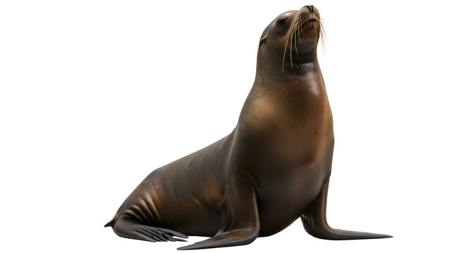 Sea lion basking in the sun isolated PNG with Transparent Background