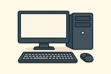 Fototapeta premium illustration of computer monitor with mouse