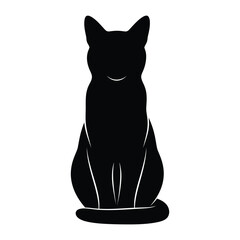 Silhouette of a feline companion: A sleek black cat silhouette stands in serene contemplation, embodies the grace and independence of this enigmatic creatures. 