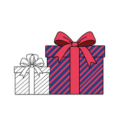 Two beautifully wrapped gift boxes with ribbon bows for special occasions and celebrations.