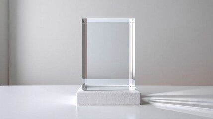 Minimalist Desk Mockup with Blank Frame and Plant