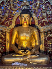 Golden Buddha, Muya Temple, Buddhist complex, Tagong (Lhagang), Garzê Tibetan Autonomous Prefecture, Sichuan, China