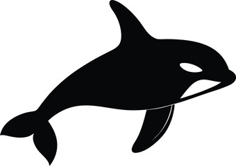 A simple blue vector illustration of a shark swimming in the water