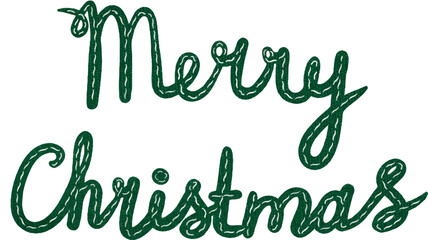 Vector illustration of Merry Christmas patchwork lettering, for handmade crafts, fabric patterns, cozy holiday cards, and rustic winter decor.