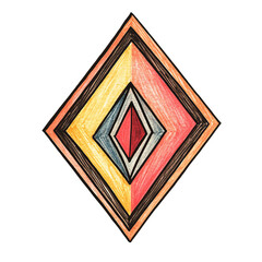 Colorful diamond shape design, layered geometric patterns