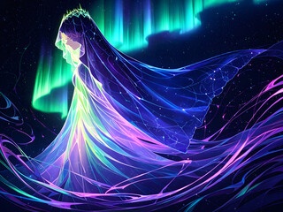 Aurora Veil Seamless Abstract Pattern Inspired by Northern Lights