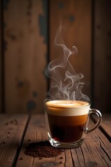 Steaming coffee awakens senses