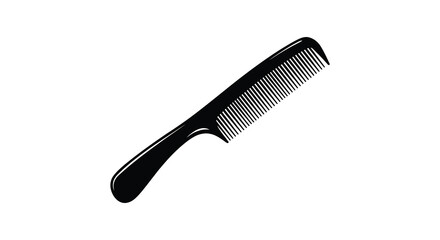 A simple black comb isolated on a plain white background