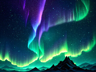 Aurora Veil Seamless Abstract Pattern Inspired by Northern Lights