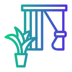 curtain Line Gradient Icon