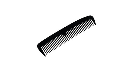 A simple black hair comb isolated on a pure white background