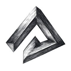 Graphic design, 3D illusion,  triangle