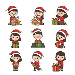 little girls santa claus and christmas gifts