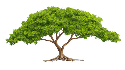 Stunning banyan tree illustration lush green canopy