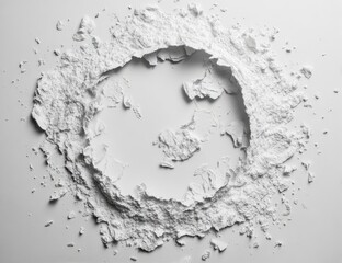 Powdered substance forming a circular hollow