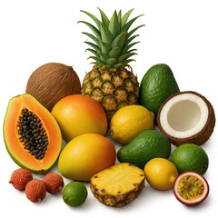 Tropical Fruits Assortment. Ai generation