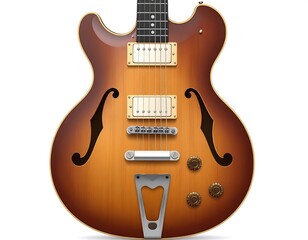 Close-up of a vintage-style electric guitar