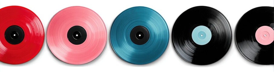 Colorful vinyl records