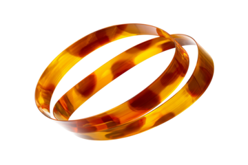 Two nested, amber rings with a spotted pattern