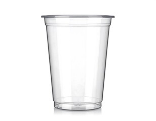 Transparent plastic cup, studio shot