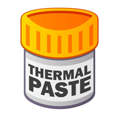 Bottle of thermal paste grease vector isolated illustration