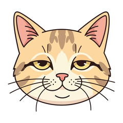Smirking Cat Portrait: This adorable cartoon cat displays a smug grin, exuding confidence and a playful charm, ready to bring a smile to your face.