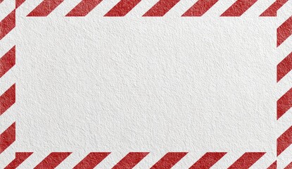 Blank white paper with red candy cane border