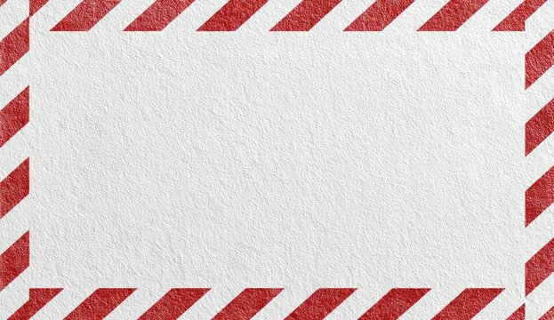 Blank white paper with red candy cane border