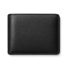 Black Leather Wallet Isolated on Black Background. Ai generation