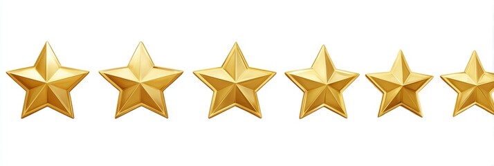 Five golden stars arranged horizontally