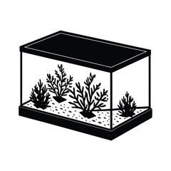 Large Rectangular Aquarium With Coral Reef Setup