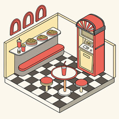 Retro Halloween Diner Party Invitation