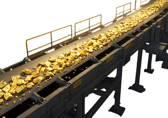 Gold Ore on Conveyor Belt
