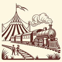 Vintage Halloween Traveling Circus Invitation