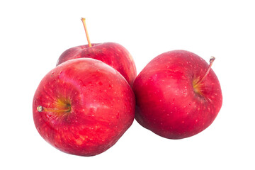 three red apples isolated on white