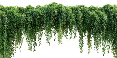 Lush, hanging greenery cascading downwards