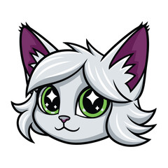 Mystical Feline Fantasy: An enchanting cat's face, with an expressive, playful gaze, showcasing its vibrant energy. The image captures the charm of this mystical animal.