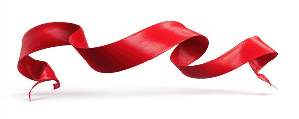 Red ribbon design with a flowing, curved shape