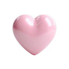 A glossy, pale pink heart shape, rendered in a smooth, three-dimensional style, against a black background