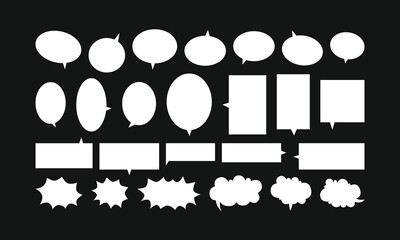 Set of comic speech bubbles and thought bubbles. Cartoon chat and thinking communication baloon vector illustration © rochmuch